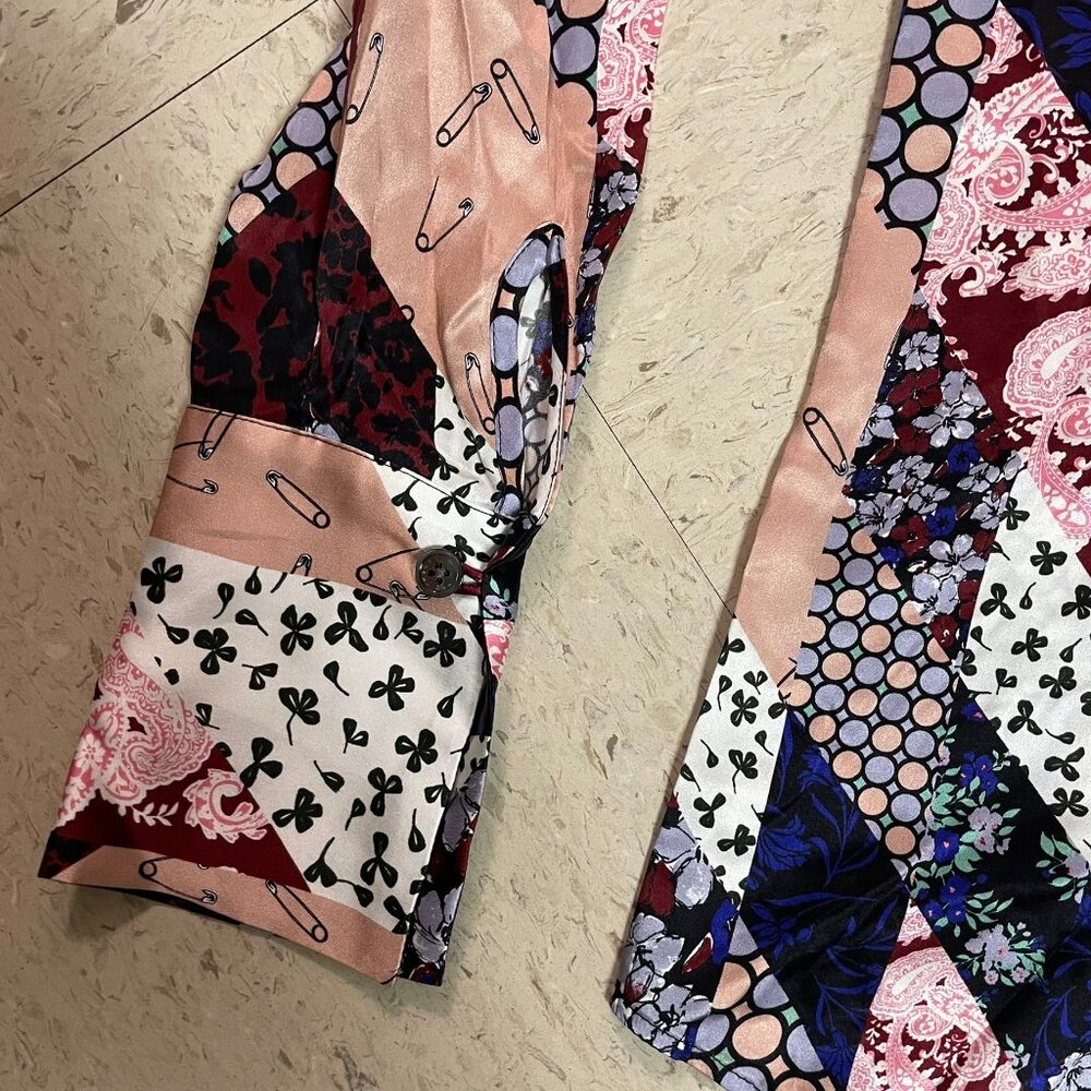 EQUIPMENT FEMME Sz S Patchwork Print 100% Silk Top Blouse Lightweight‎ SAMPLE - Picture 10 of 15